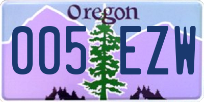 OR license plate 005EZW