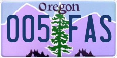 OR license plate 005FAS