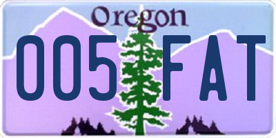 OR license plate 005FAT