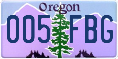 OR license plate 005FBG