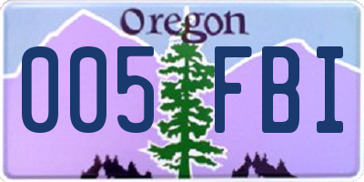 OR license plate 005FBI