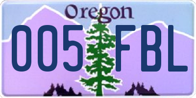 OR license plate 005FBL