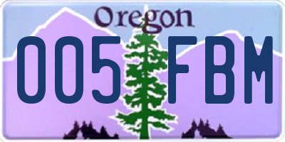 OR license plate 005FBM