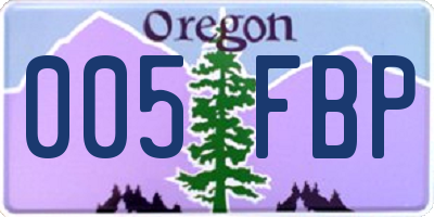 OR license plate 005FBP