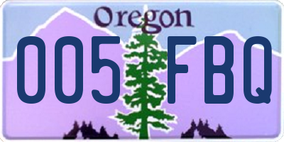 OR license plate 005FBQ