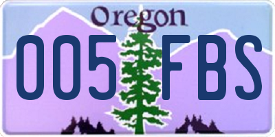 OR license plate 005FBS