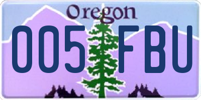 OR license plate 005FBU