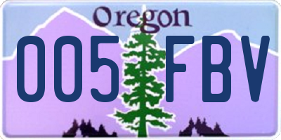 OR license plate 005FBV