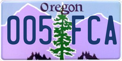 OR license plate 005FCA