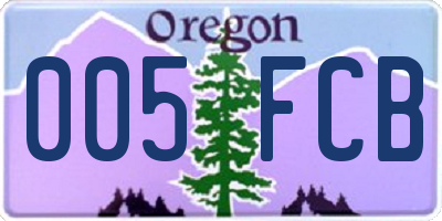 OR license plate 005FCB