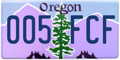 OR license plate 005FCF