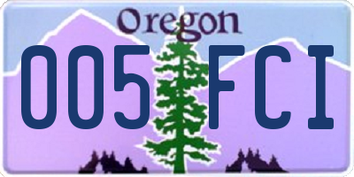 OR license plate 005FCI