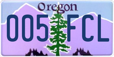 OR license plate 005FCL