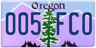 OR license plate 005FCO