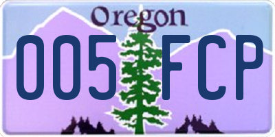 OR license plate 005FCP