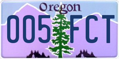 OR license plate 005FCT