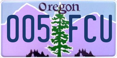 OR license plate 005FCU