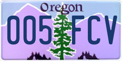 OR license plate 005FCV