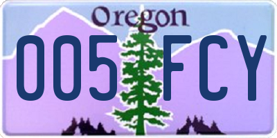 OR license plate 005FCY