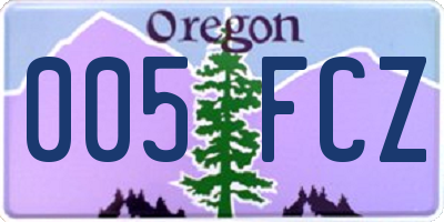 OR license plate 005FCZ