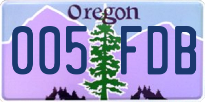 OR license plate 005FDB