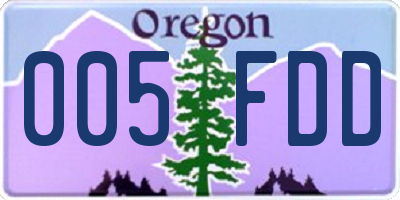 OR license plate 005FDD