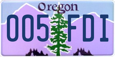 OR license plate 005FDI