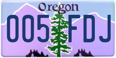 OR license plate 005FDJ