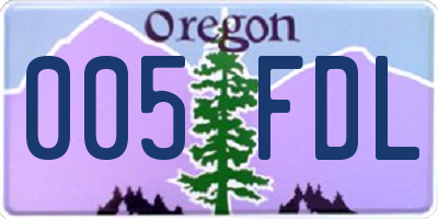 OR license plate 005FDL