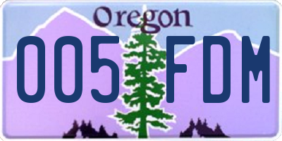 OR license plate 005FDM