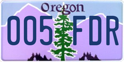 OR license plate 005FDR
