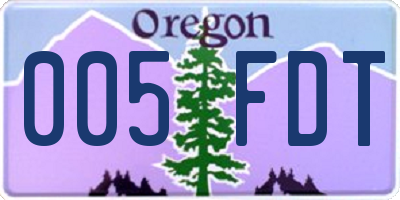 OR license plate 005FDT
