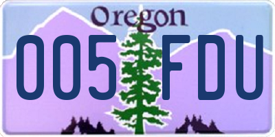 OR license plate 005FDU
