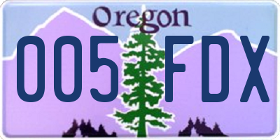 OR license plate 005FDX