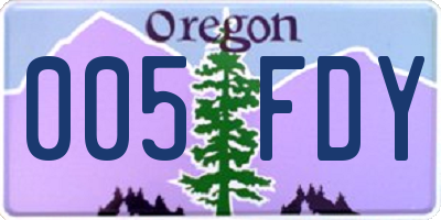 OR license plate 005FDY