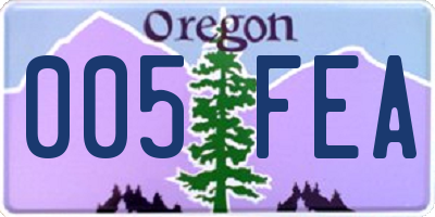 OR license plate 005FEA