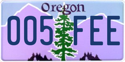 OR license plate 005FEE