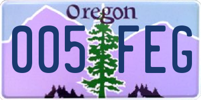 OR license plate 005FEG