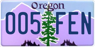 OR license plate 005FEN