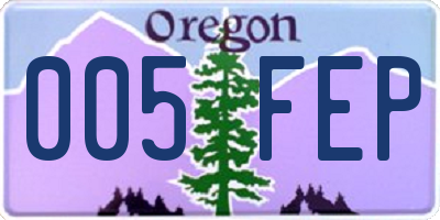 OR license plate 005FEP