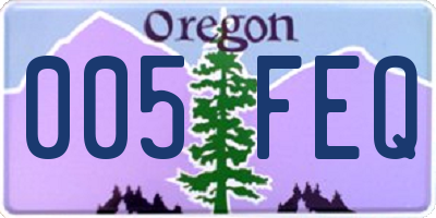 OR license plate 005FEQ