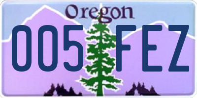 OR license plate 005FEZ