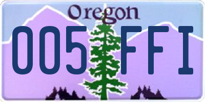 OR license plate 005FFI