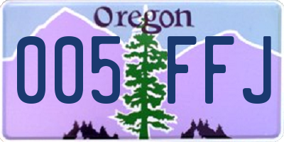 OR license plate 005FFJ