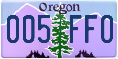 OR license plate 005FFO