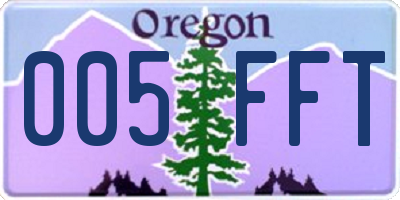 OR license plate 005FFT