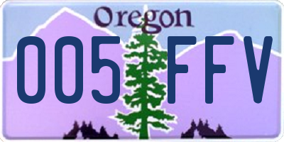 OR license plate 005FFV