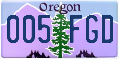 OR license plate 005FGD