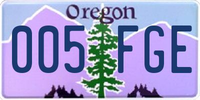 OR license plate 005FGE