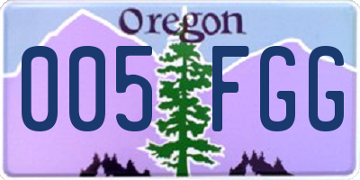 OR license plate 005FGG